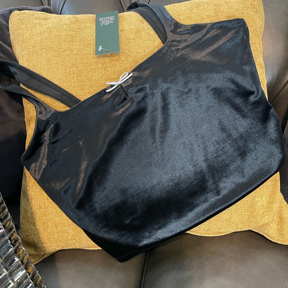 Shiny Black Tote Bag